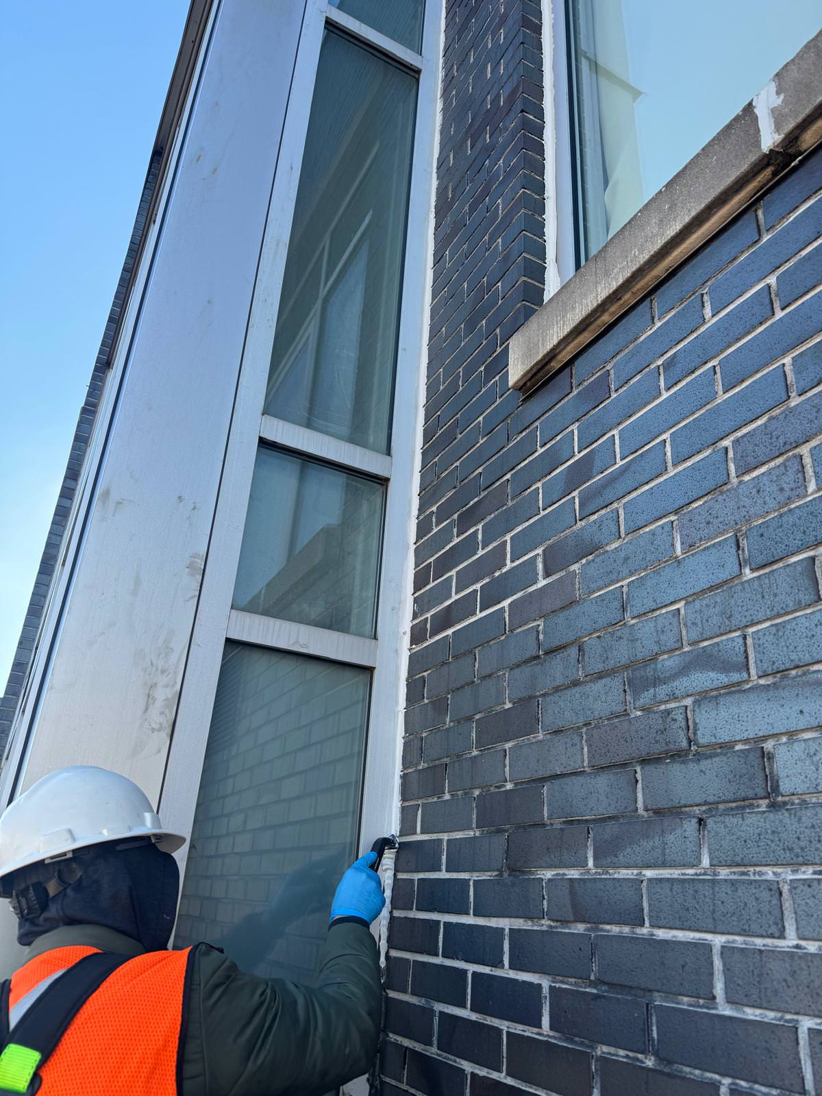 Window Facade Sealing Using Boom Lift – NYC